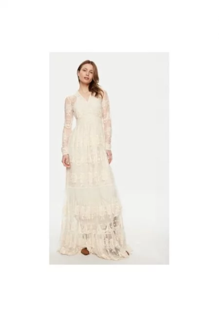 Дамска рокля -  304893667 - Памук/Полиамид - Бял