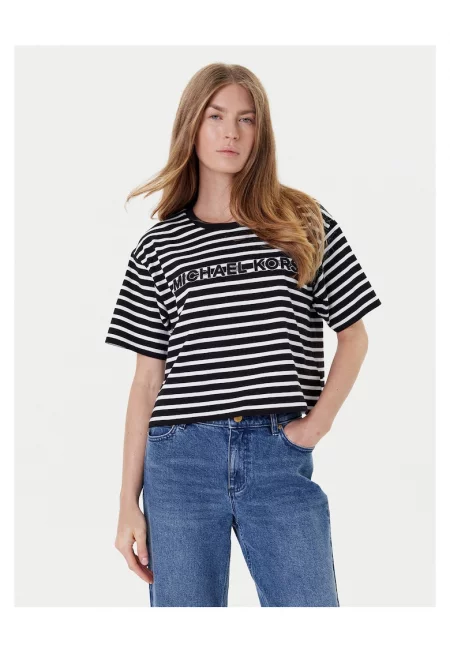 Дамска тениска -  Черно/Бяло - Райета
