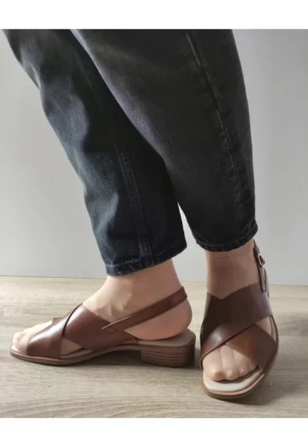 Дамски ежедневни сандали  28203-44 Коняк Кафяв - Кафяв