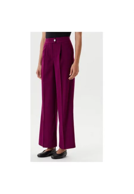 Дамски панталон  47UPDF07R - Полиестер/Вискоза - Лилав - Лилав