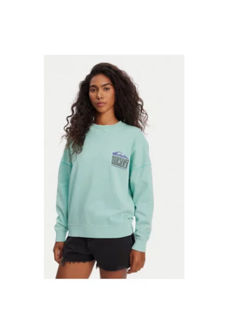 Дамски суичър с качулка  EQWFT03179 - памук/полиестер - тюркоаз