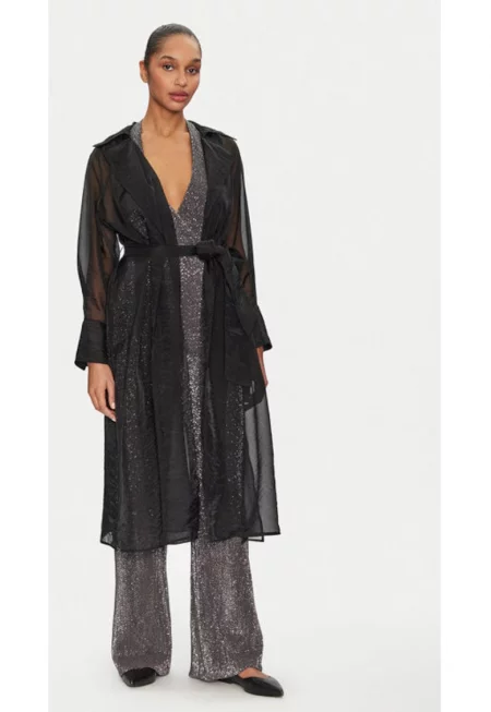 Дамски тренчкот -  305350534 - Полиестер/Полиамид - Черен - Черен