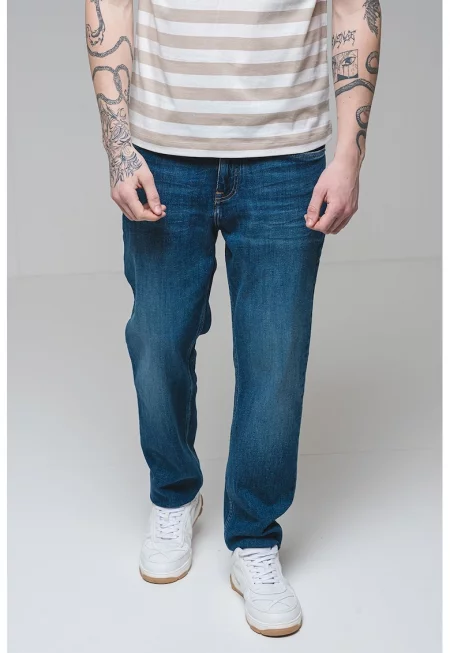 Дънки със свободна кройка - Лавандула