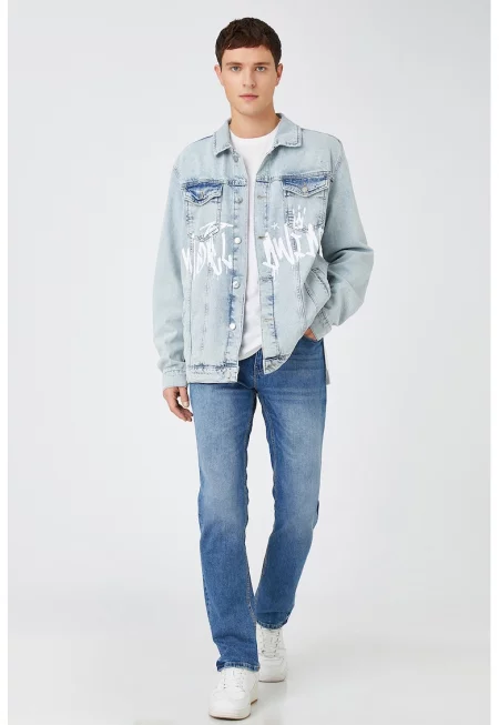 Дънково яке с надпис