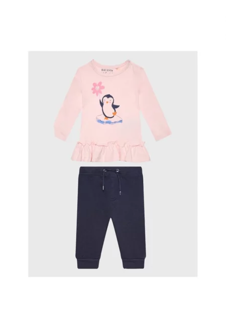 Детски комплект  21510 - Памук - Розов/Тъмносин