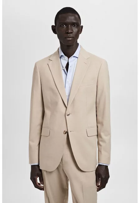 Едноцветно слим сако - Сиво-кафяв