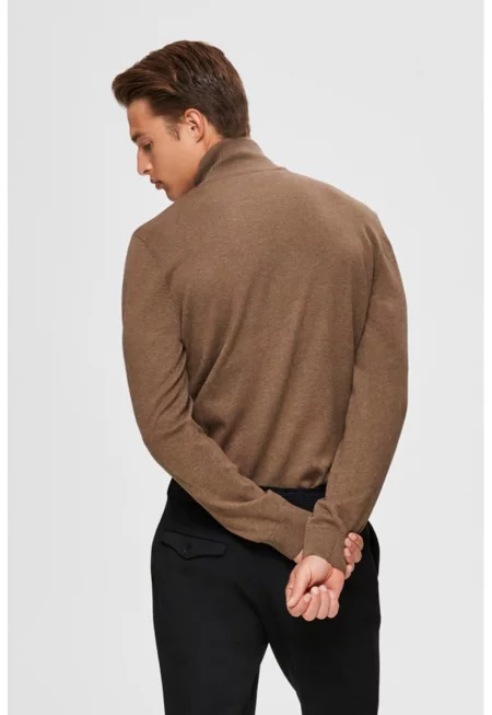 Фино плетен пуловер Berg с къс цип