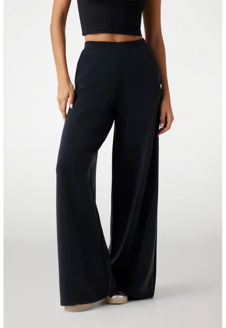 Фитнес панталон с модал - Черен