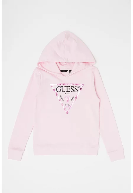 GUESS - Памучно худи с лого