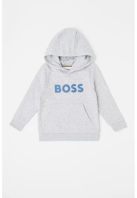 Худи с лого - Светлосив меланж