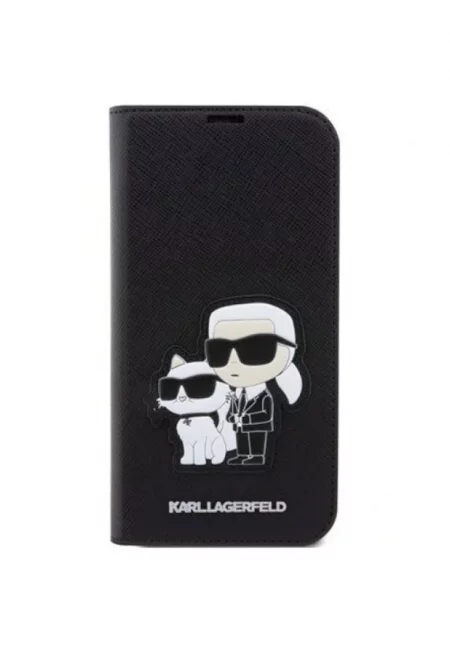 Калъф  Saffiano Karl and Choupette NFT Book - За iPhone 13 - Черен