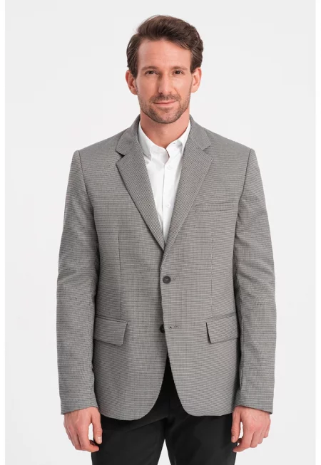 Карирано сако - Черен/Мръснобял