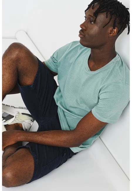 Къс панталон карго със средна талия - Ултрамарин синьо