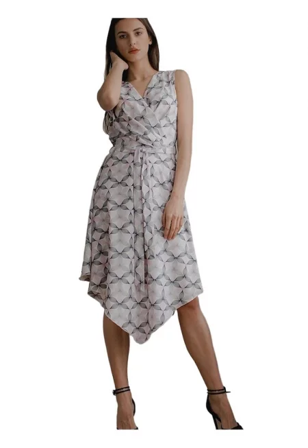 Коктейлна рокля -  Полиестер/Еластан - Многоцветна