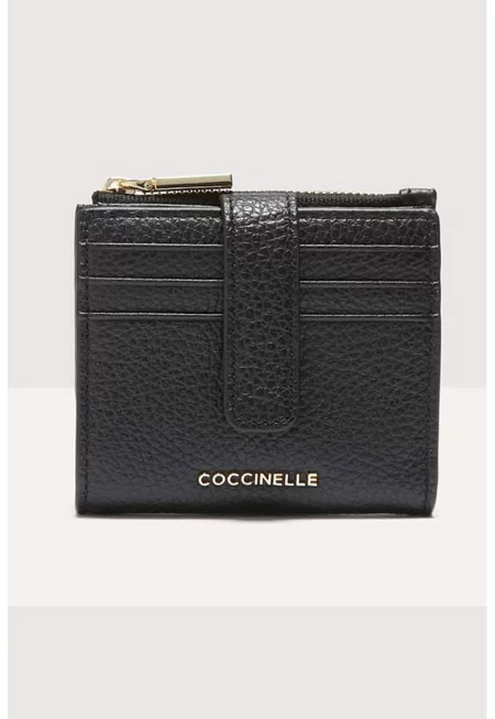 Кожен калъф за карти с лого - Черен