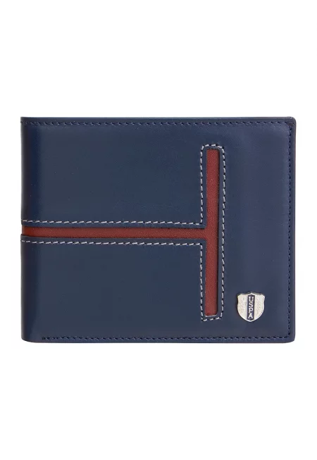 Кожен портфейл - Тъмночервен/Тъмносин