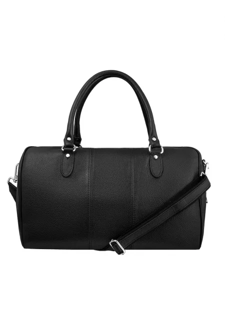 Кожен спортен сак с регулируема презрамка - Черен