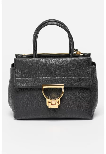 Кожена чанта през рамо Arlettis с отделящи се презрамки - Черен