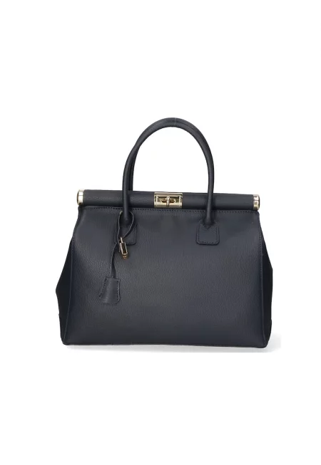 Кожена чанта с отделяща се презрамка - Ултрамарин синьо