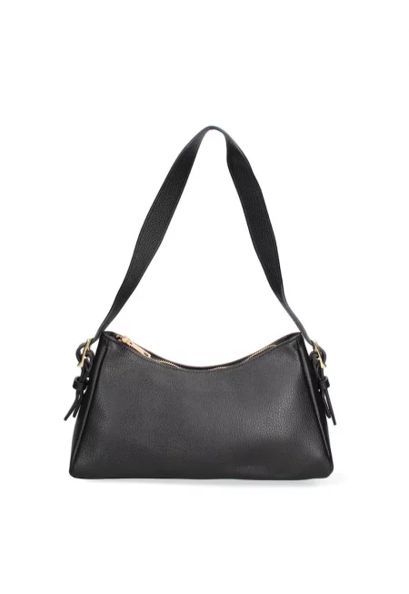 Кожена чанта за рамо Calliope - Черен