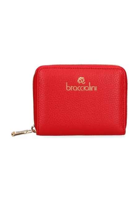 Кожено портмоне с лого - Червен