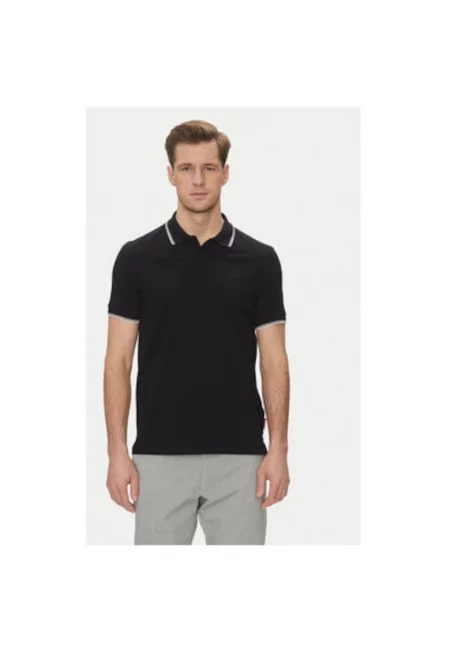 Мъжка поло тениска  10019372 30045613 - Памук - Черен - Черен