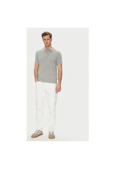 Мъжка поло тениска Joop Jeans - 10019371 30045619 - Органичен памук - Сив - Сив