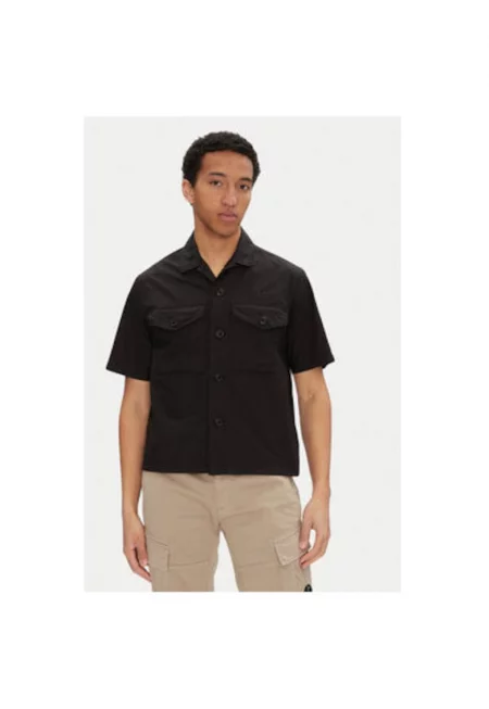 Мъжка риза CP Company - 18CMSH236A005328G - памук - черна - Черен