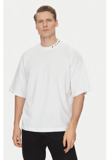 Мъжка тениска -  304370779 - Памук - Бяла - Бял