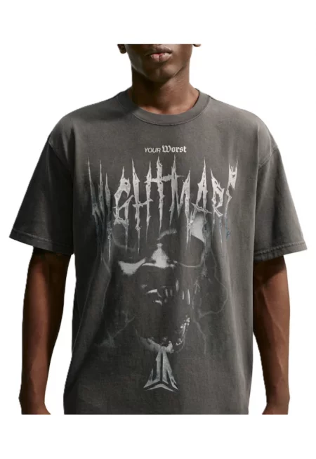 Мъжка тениска -  Jm M Nk Tee Lse Og Nightmare - Памук - Сив - Сив