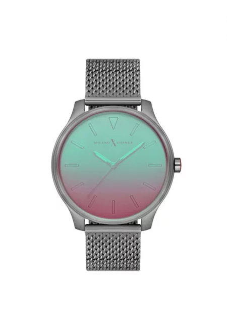 Мъжки часовник  MEX3201 44мм - текстилна каишка сива - водоустойчивост 3 ATM