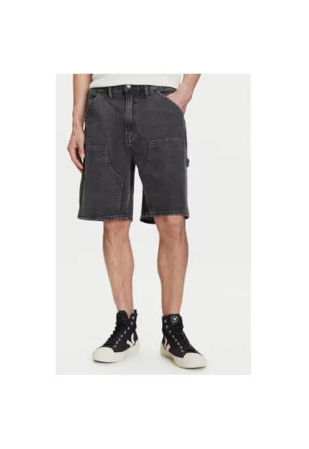 Мъжки дънкови шорти  767488-00 - памук/еластан - черни - Черен