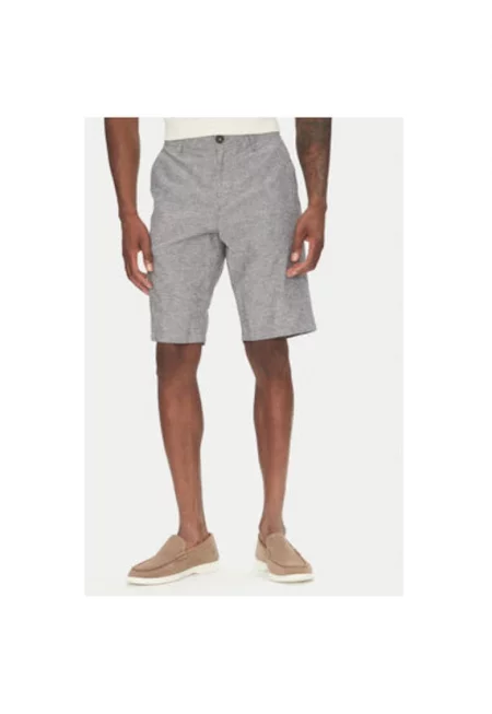 Мъжки къси панталони  1044712 - Лен/Памук - Сив