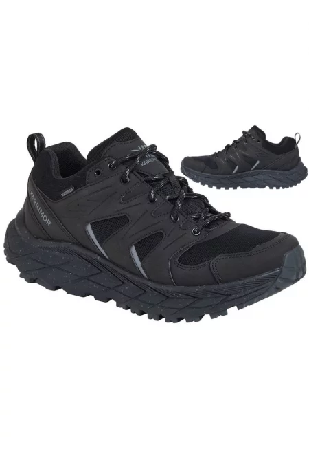 Мъжки трекинг обувки -  кожа/мрежа - черни 32`4 - Черен