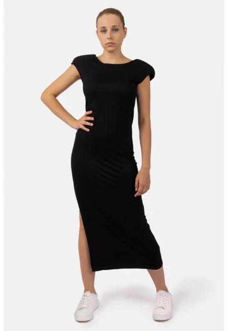 Миди рокля Bailey със странични цепки - Черен