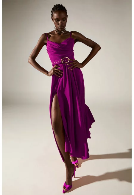 Midi рокля Tremolo cache-coeur - - Фанданго розово