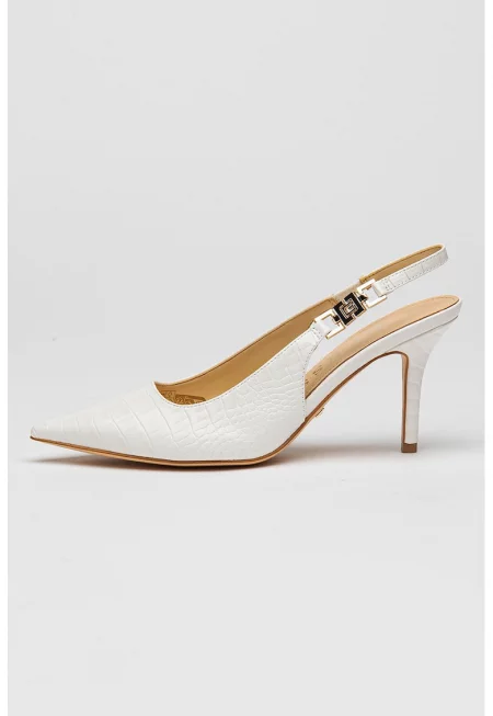 Обувки от еко кожа с ток - Слонова кост