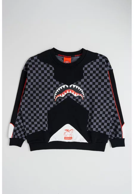 Памучен суитшърт Triple Decker на каре