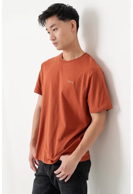 Памучна тениска с овално деколте