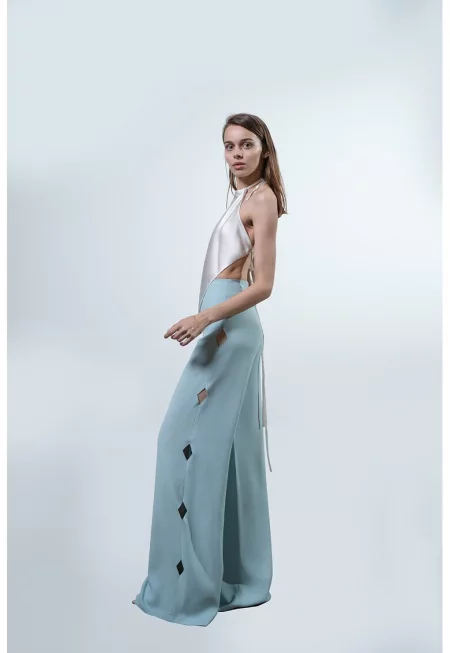 Панталон с отвори - Ледено синьо