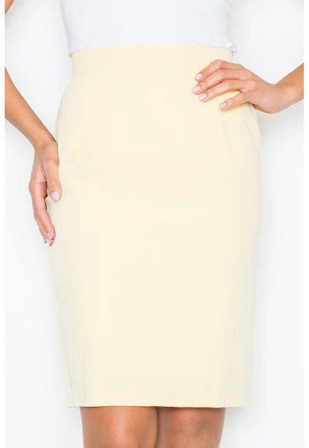 Пола тип молив  жълта - елегантна - полиестер