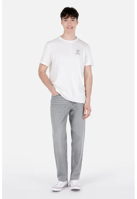 Прави дънки деграде - Светло сив