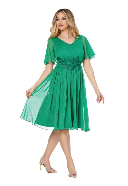 Разкроена рокля Ariel - Зелен