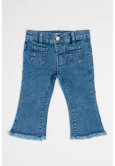 Разкроени дънки с ресни на подгъва