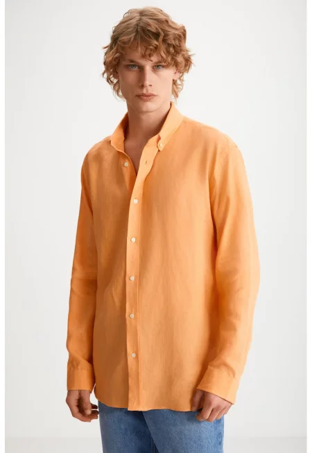 Риза Hendra с лен - Оранжев