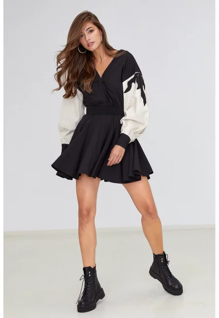 Рокля Marvel с цветен блок и колан