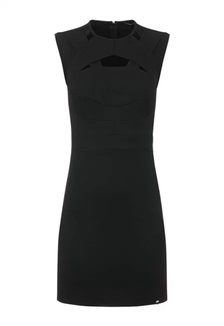 Рокля тип сукман с изрязани детайли в областта на деколтето