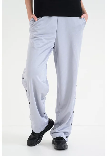 Широк спортен панталон Nicole с цепки на маншетите с капси