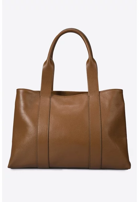 Шопинг чанта от кожа с цип