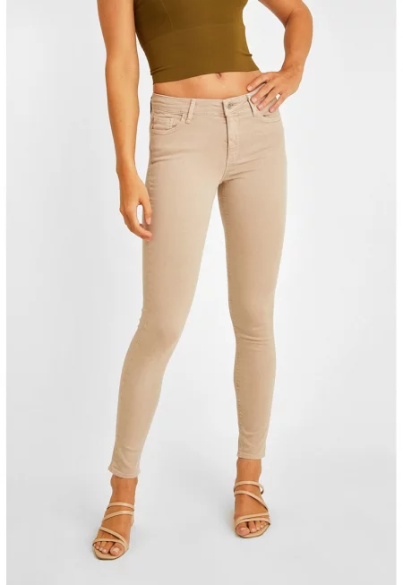 Скини дънки над глезена - Бежов